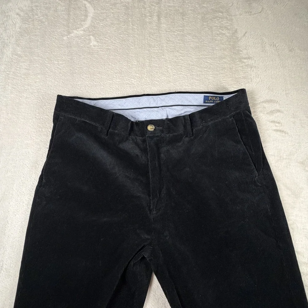 Polo Ralph Lauren Stretch Classic Fit Corduroy Pants Mens 36x30 Black Straight